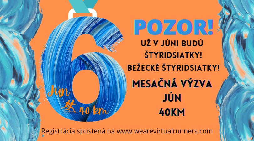 virtuálna mesačná výzva JÚN 40km